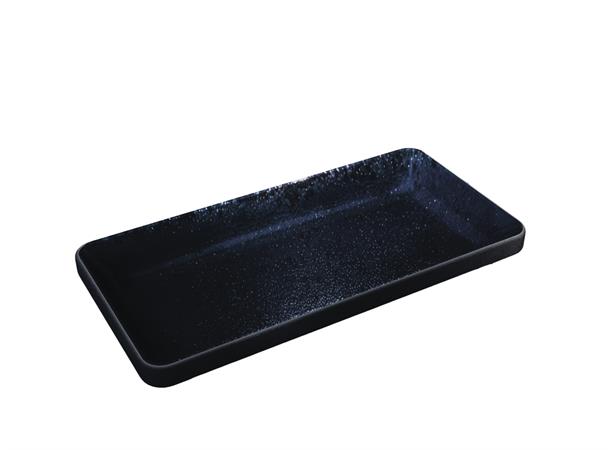 NARA skål rektangulær lav 18cl Sort Steingods - L:180mm H:90mm B:23mm 18cl